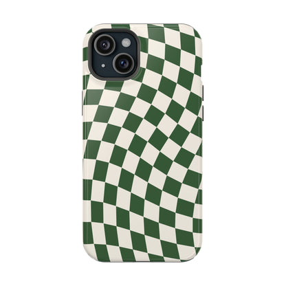 Green Wavy Checkered iPhone Case