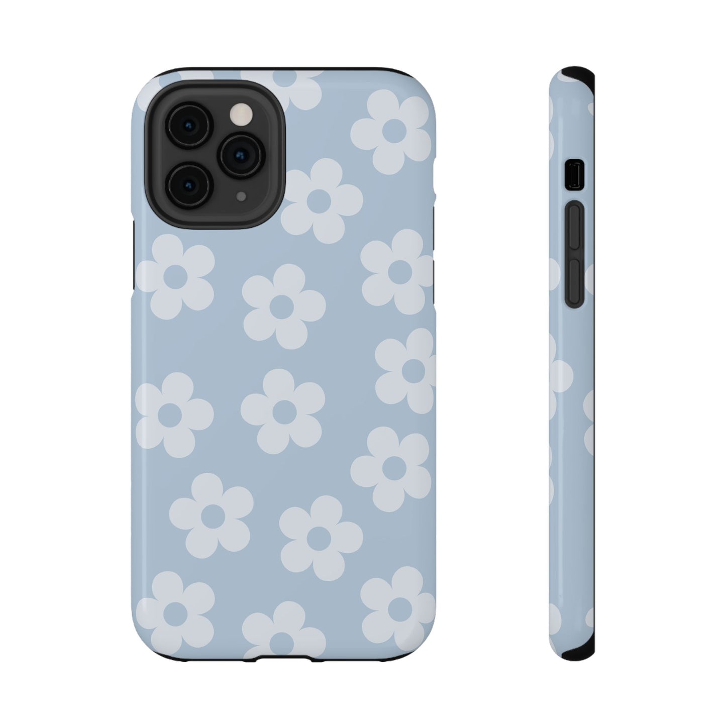 Blue Retro Flowers iPhone Case
