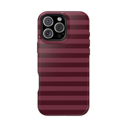 Burgundy Classic Striped iPhone Case