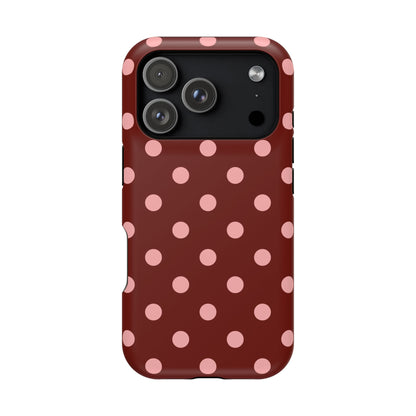 Maroon Polka Dots iPhone Case