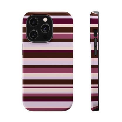 Berry Mocha Stripes iPhone Case