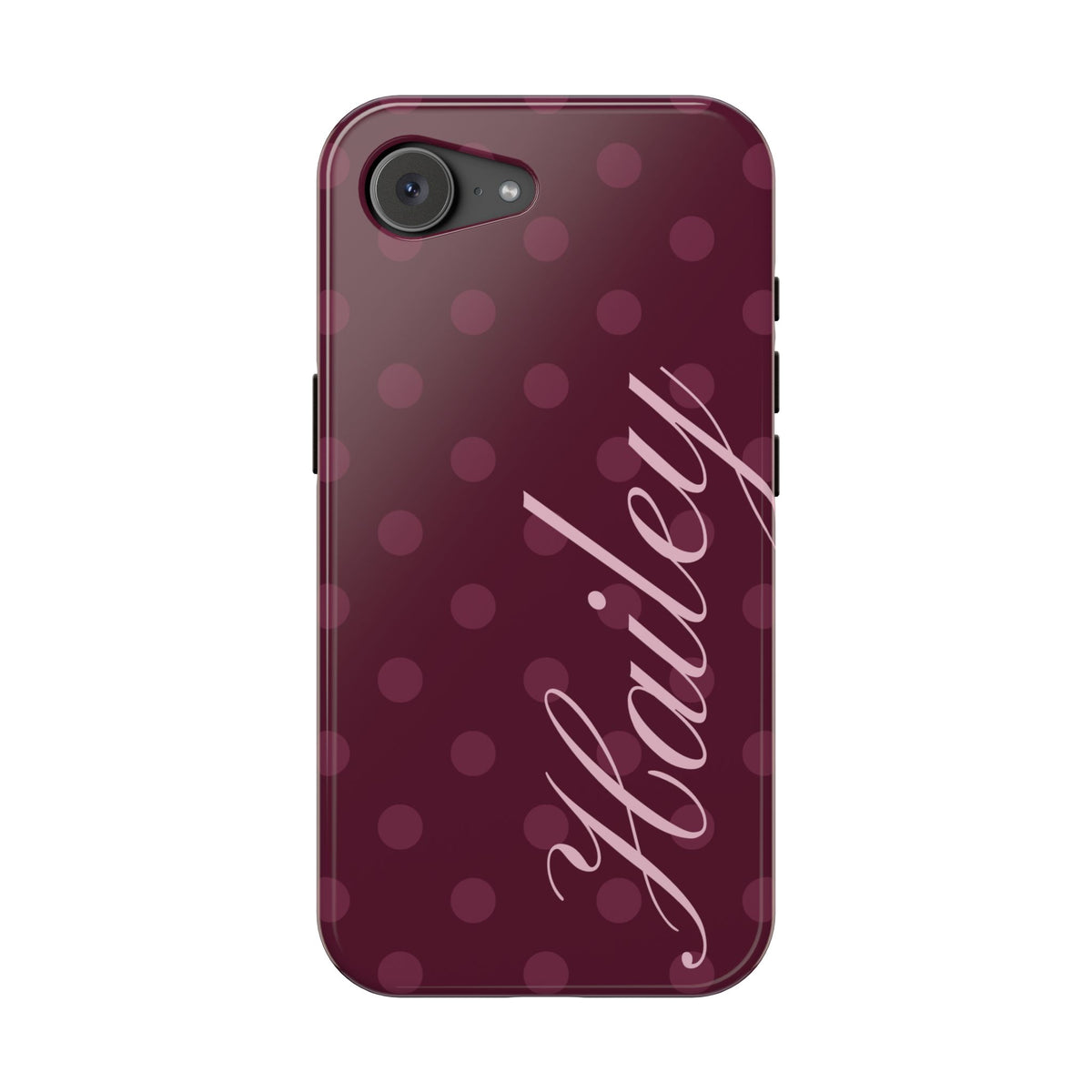 Custom Plum Polka Dots iPhone Case