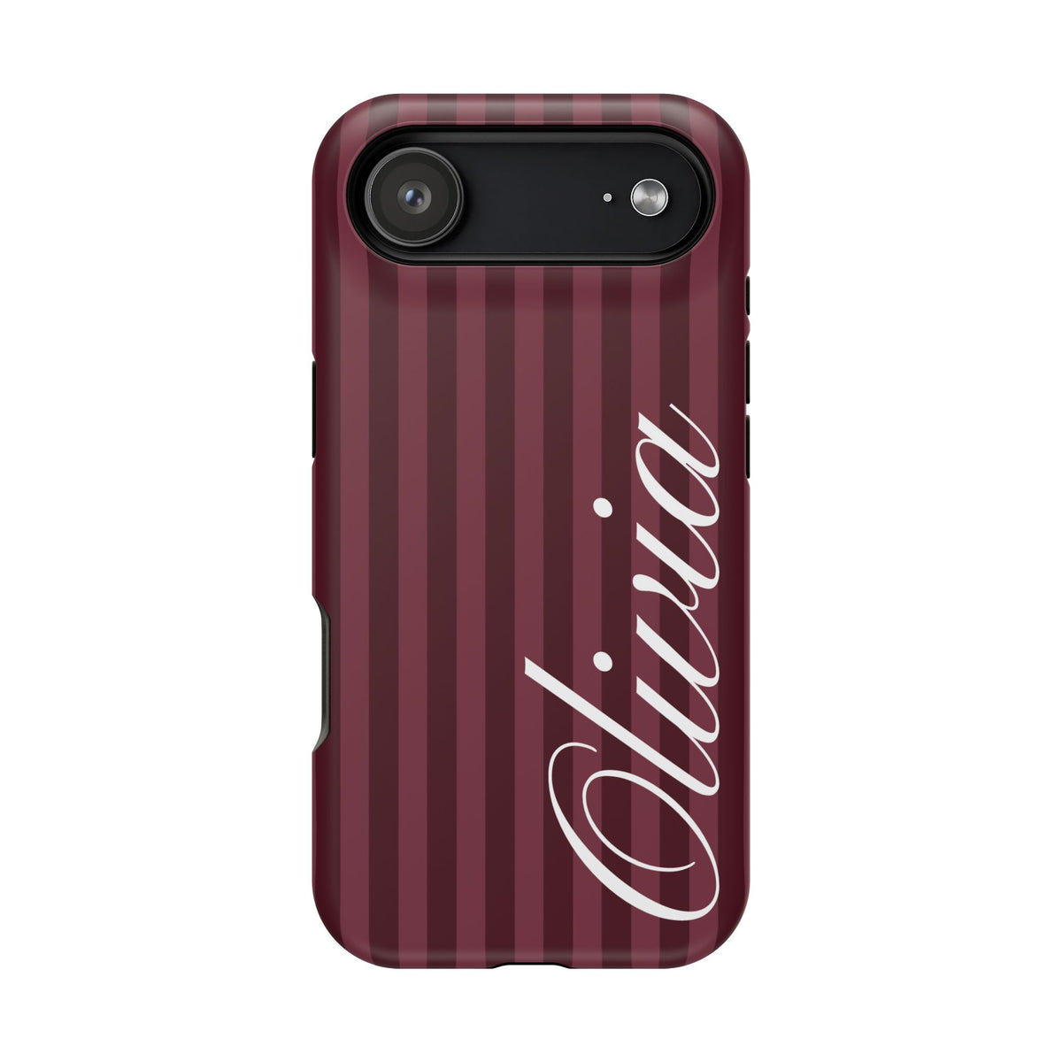 Custom Burgundy Stripes iPhone Case