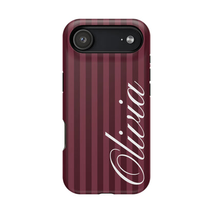 Custom Burgundy Stripes iPhone Case
