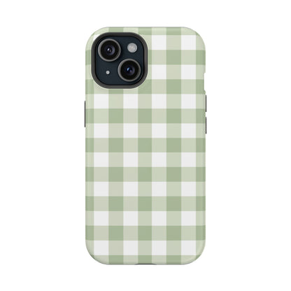 Green Gingham iPhone Case
