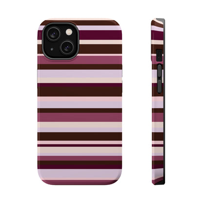 Berry Mocha Stripes iPhone Case