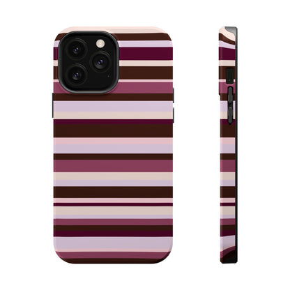 Berry Mocha Stripes iPhone Case