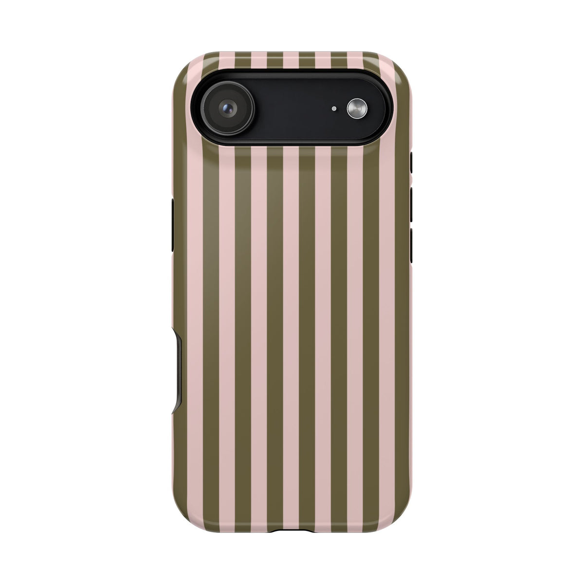Pink Pistachio Stripes iPhone Case