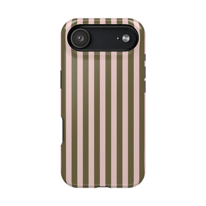 Pink Pistachio Stripes iPhone Case