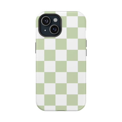 Pastel Green Checkered iPhone Case