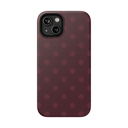 Burgundy Polka Dots iPhone Case