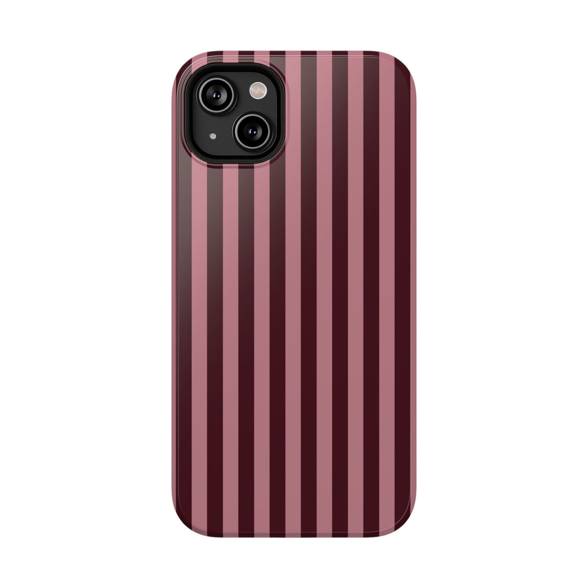 Burgundy & Pink Stripes iPhone Case