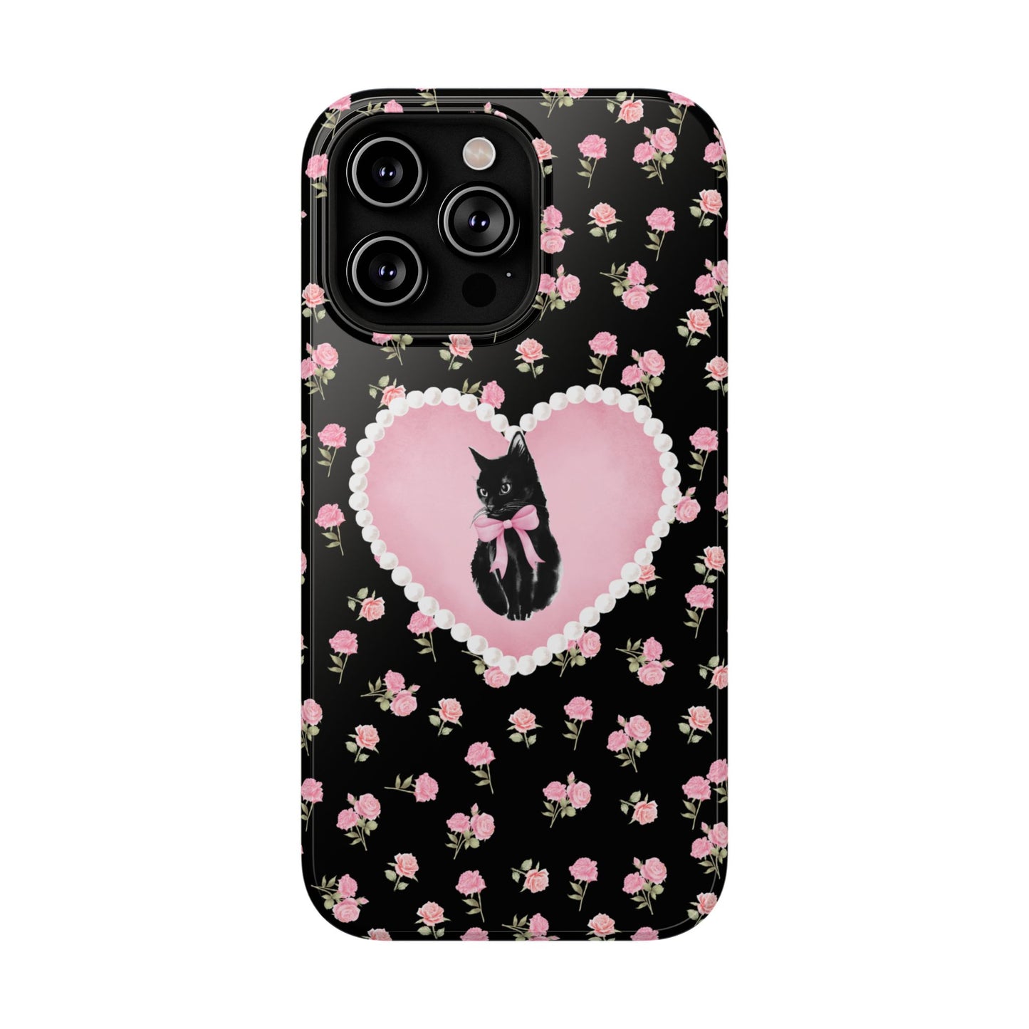 Black Féline Roses iPhone Case