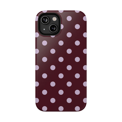 Burgundy & Violet Polka Dots iPhone Case