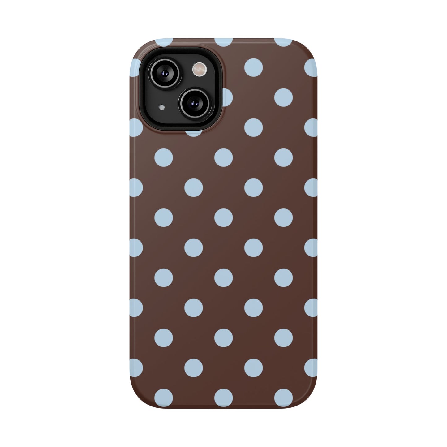 Blue Latte Polka Dots iPhone Case