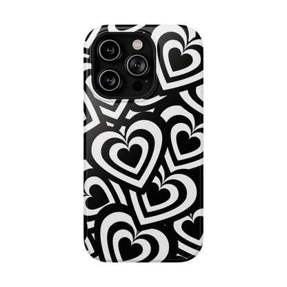 Black & White Hearts iPhone Case