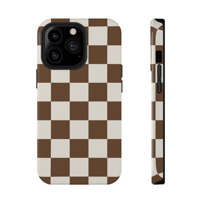 Brown Checkered iPhone Case from Stella Cases