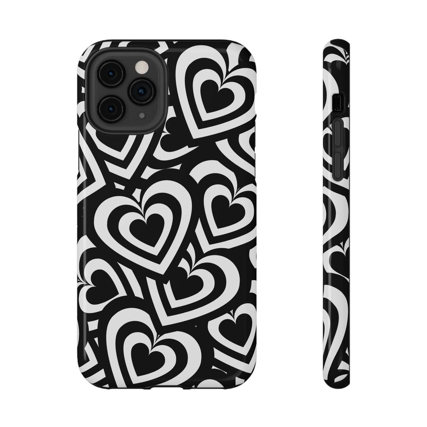 Black & White Hearts iPhone Case