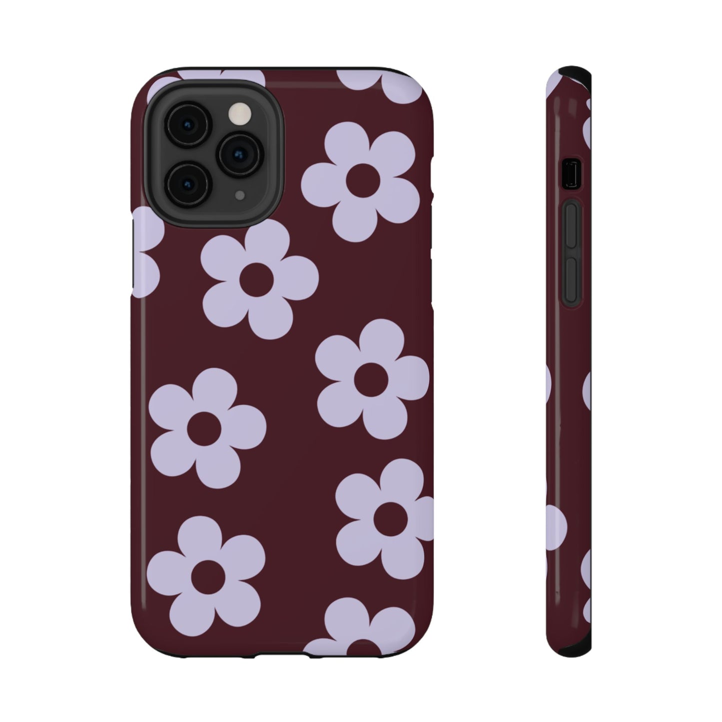 Burgundy Flowers iPhone Case