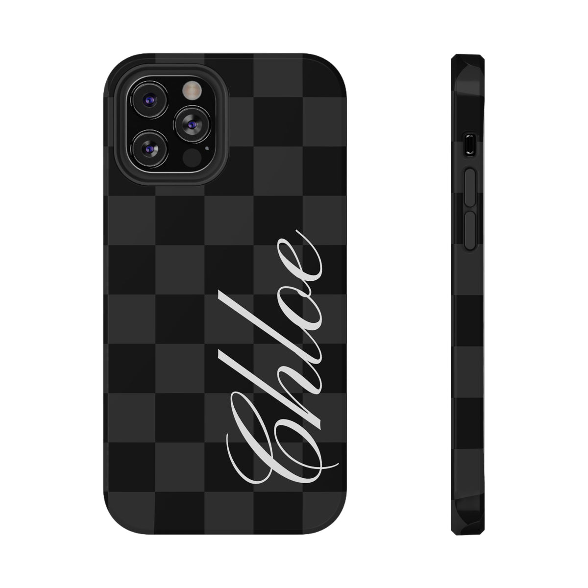 Custom Black Checkered iPhone Case
