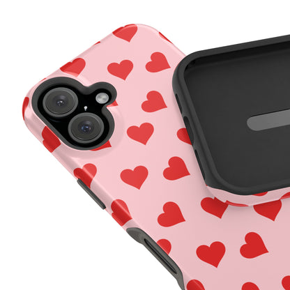 Red & Pink Heart Mania iPhone Case