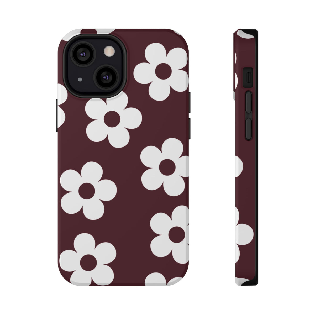 Burgundy Flowers iPhone Case