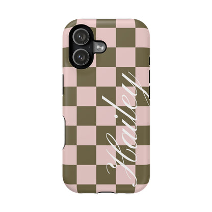 Custom Pistachio Checkered iPhone Case