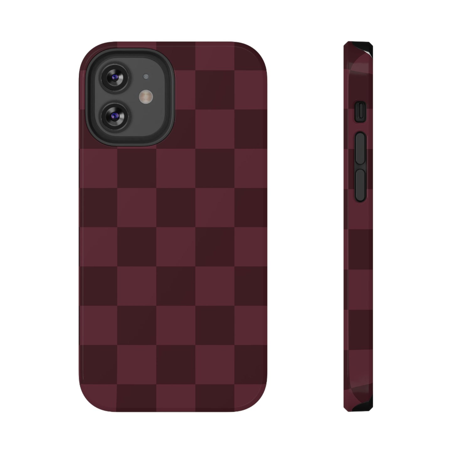 Burgundy Checkered iPhone Case