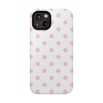 Pink Clouds Polka Dots iPhone Case