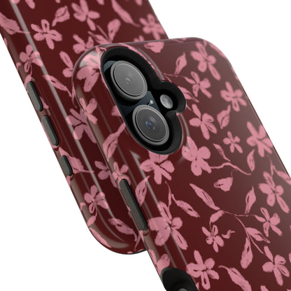 Burgundy Petals iPhone Case
