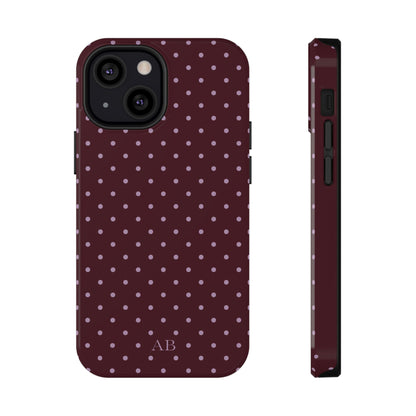 Custom Burgundy & Violet Mini Dots iPhone Case