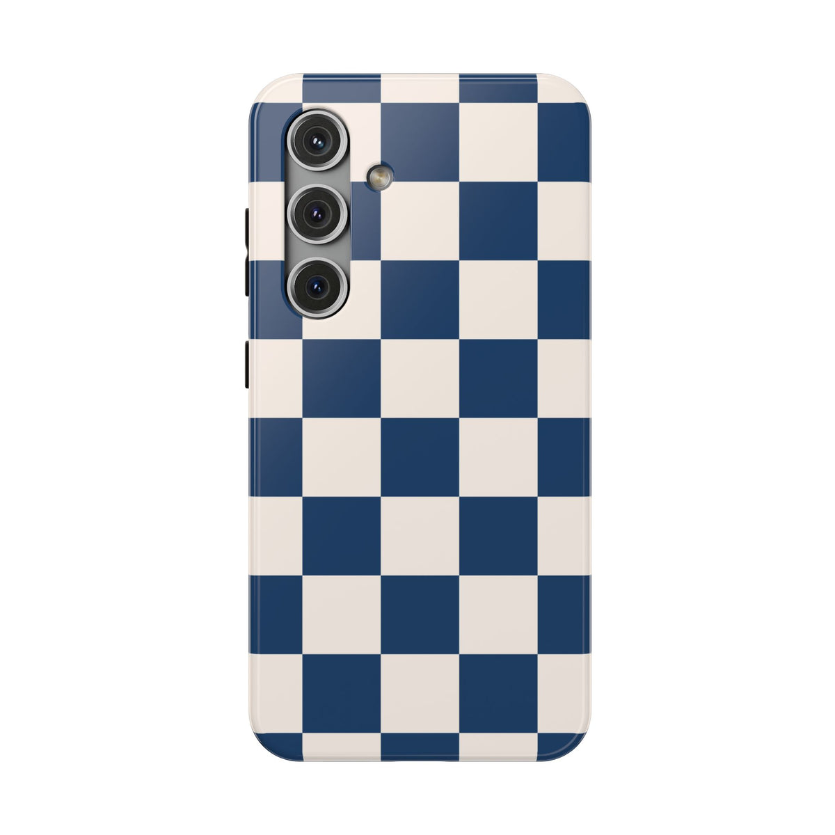 Navy & Beige Checkered Samsung Case