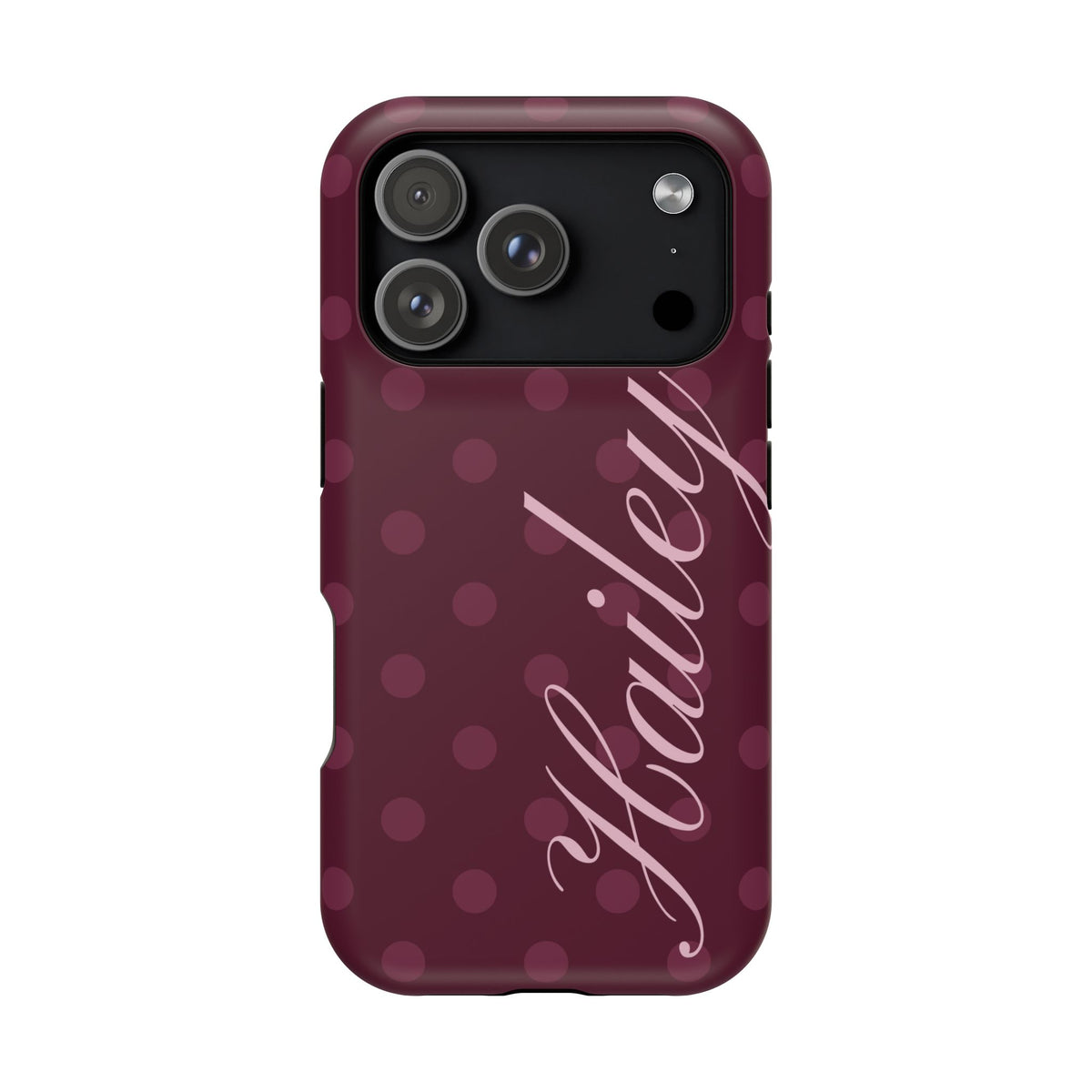 Custom Plum Polka Dots iPhone Case