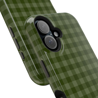 Green Gingham iPhone Case