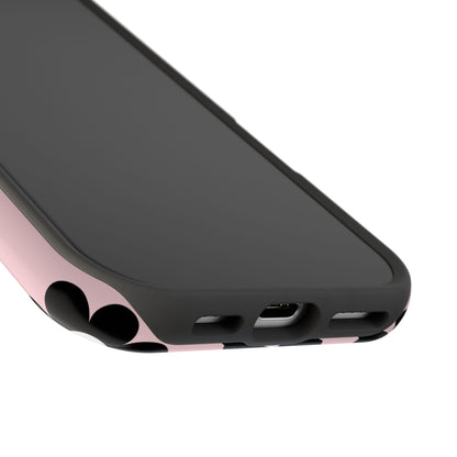 Pink & Black Retro Flowers iPhone Case