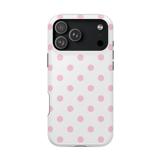 Pink Clouds Polka Dots iPhone Case