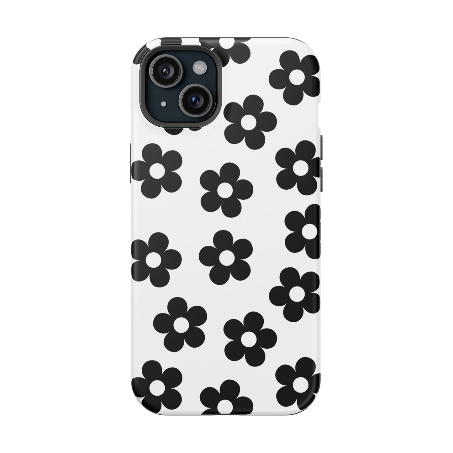 White Retro Flowers iPhone Case