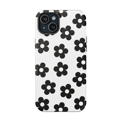 White Retro Flowers iPhone Case