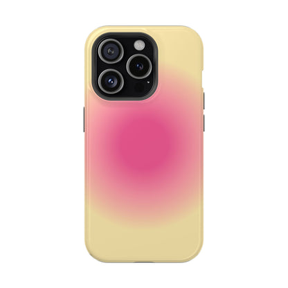 Hot Pink & Yellow Aura iPhone Case