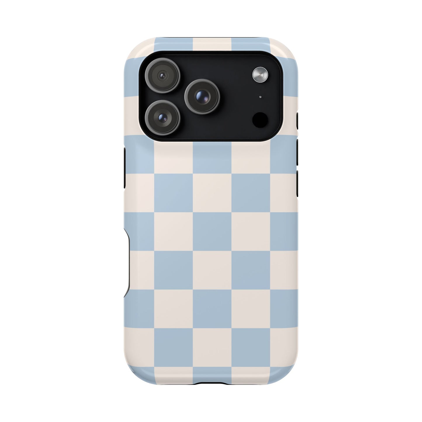 Light Blue & Beige Checkered iPhone Case
