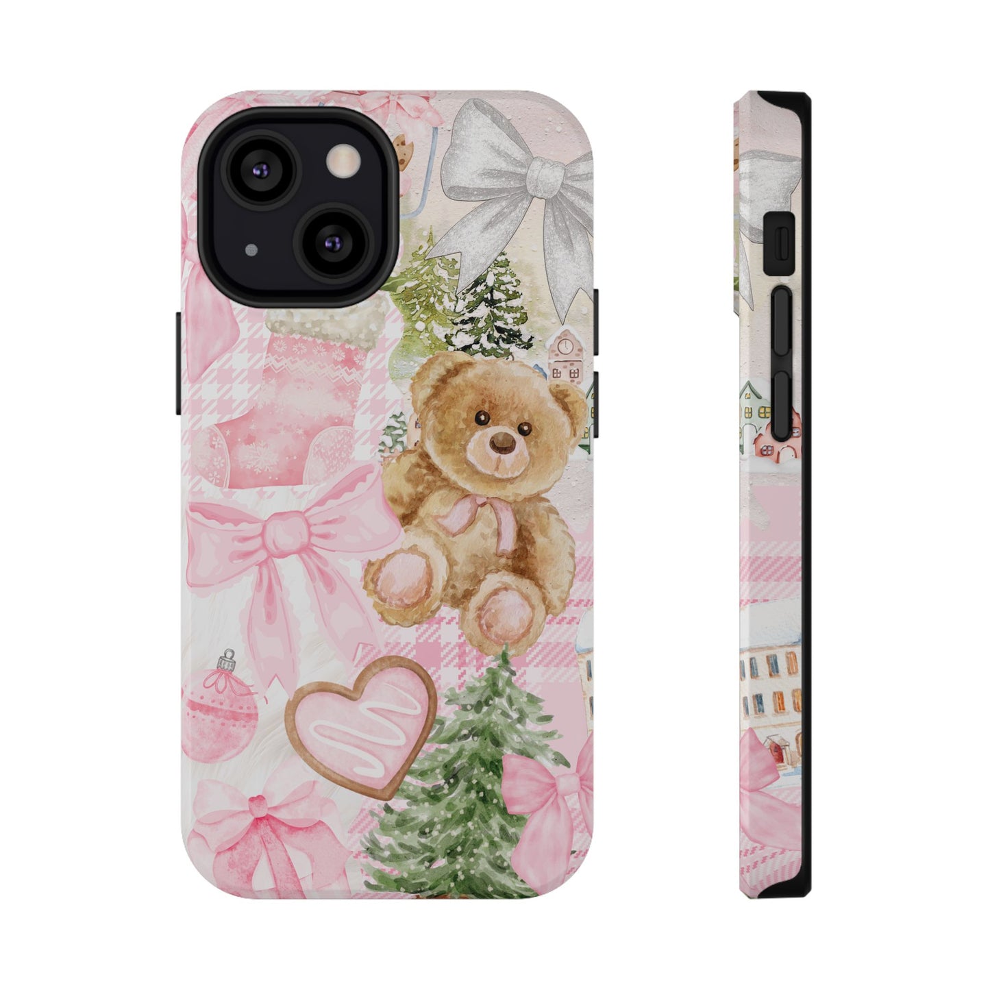 Pink Christmas Collage iPhone Case