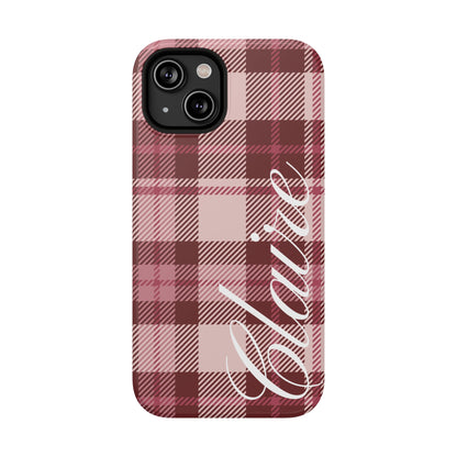 Custom Burgundy Plaid iPhone Case