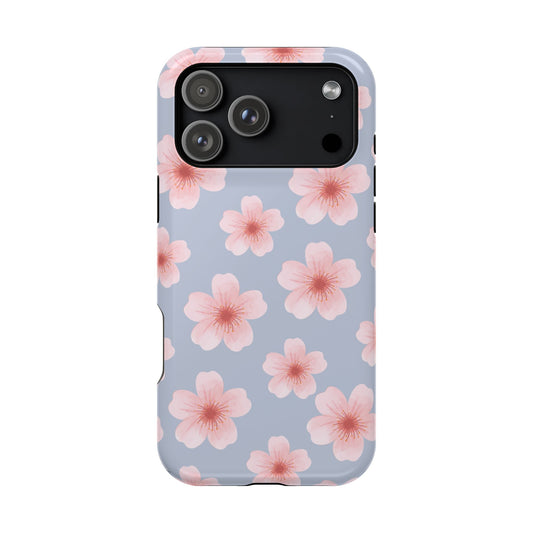 Blue Cherry Blossoms iPhone Case