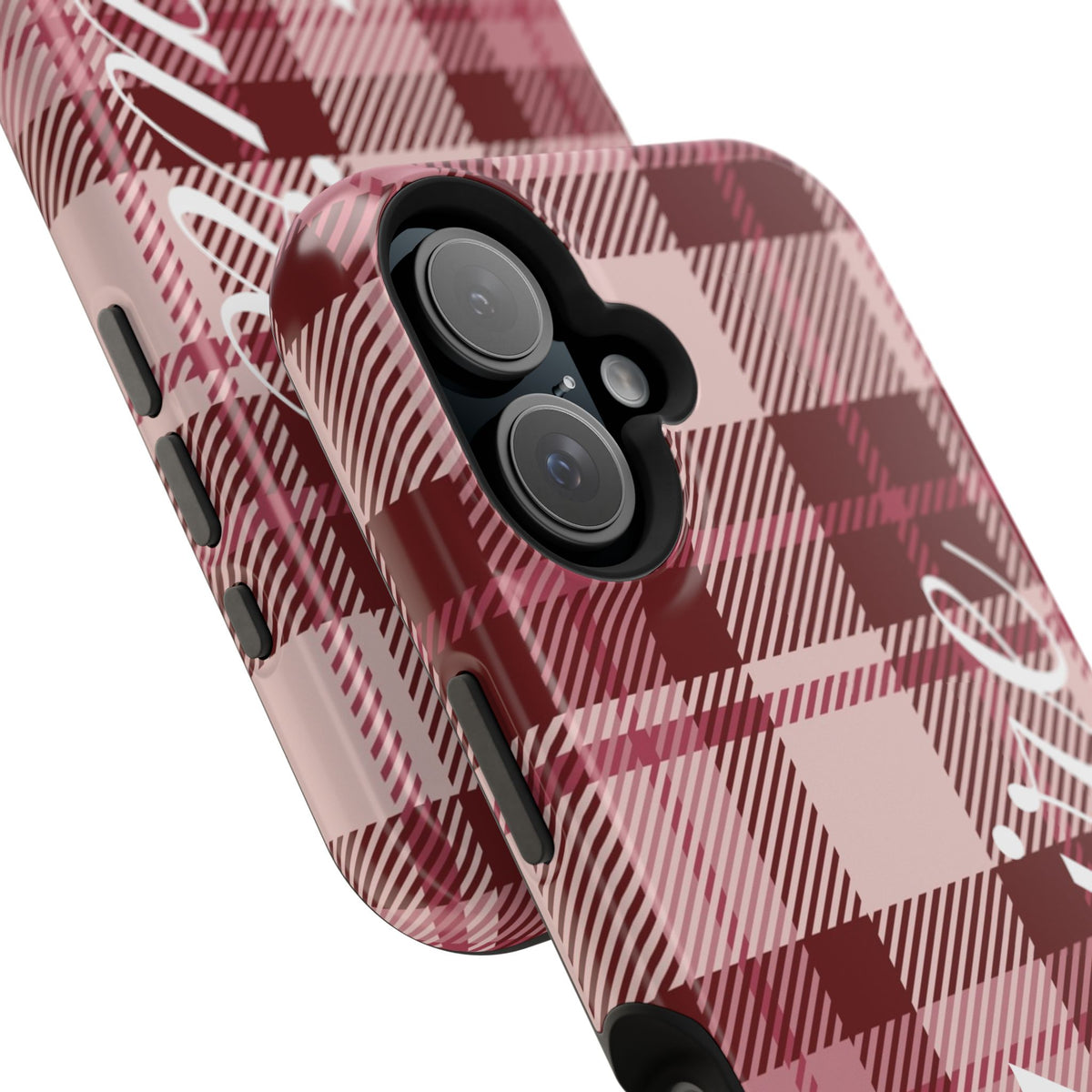 Custom Burgundy Plaid iPhone Case