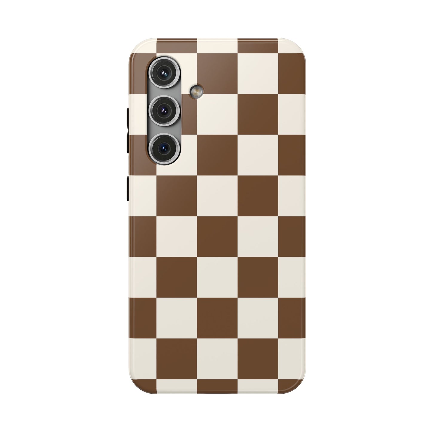 Brown Checkered Samsung Case