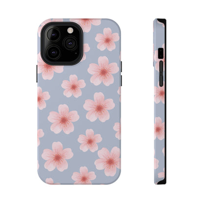 Blue Cherry Blossoms iPhone Case