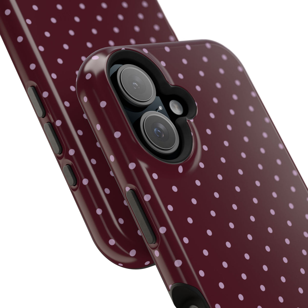Custom Burgundy & Violet Mini Dots iPhone Case