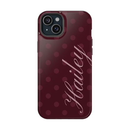 Custom Burgundy Polka Dots iPhone Case