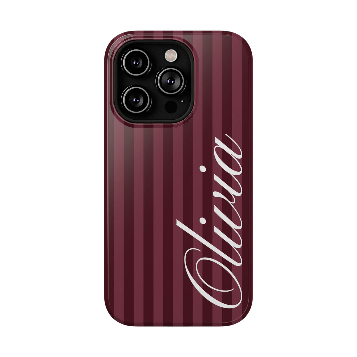 Custom Burgundy Stripes iPhone Case