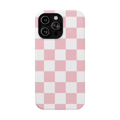 Pastel Pink Checkered iPhone Case